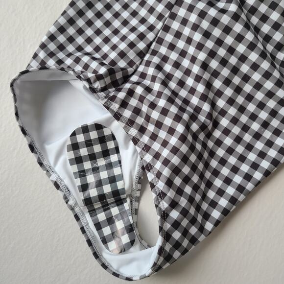 Verdelimon NEW One Piece Swimsuit Gingham Halter Ruffle Size Medium Preppy NWT - Picture 4 of 8